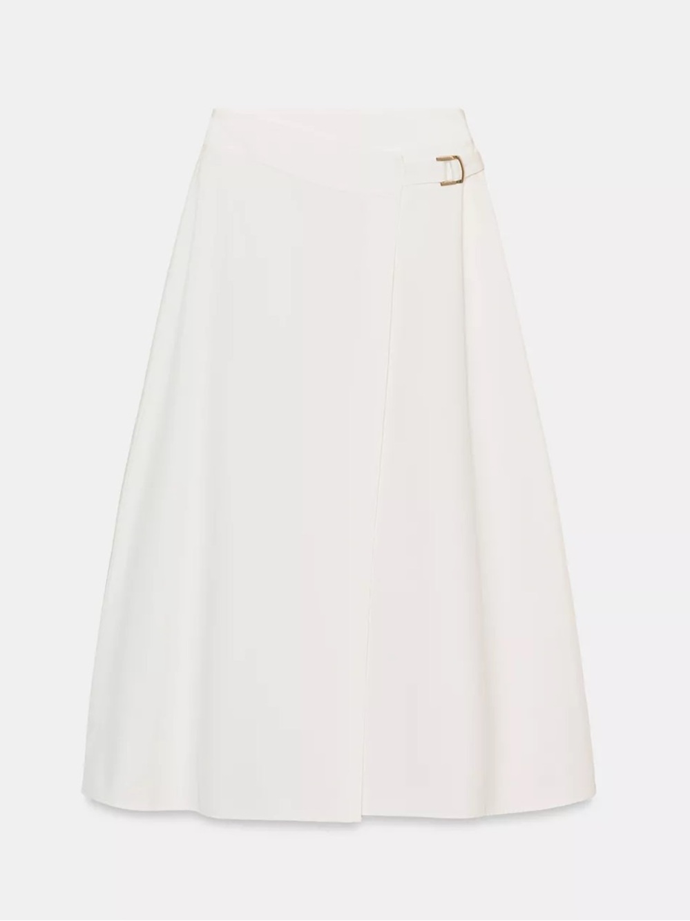Zara Cream A-Line Wrap Skirt with Buckle